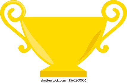 Golden cup, illustration, vector on white background.