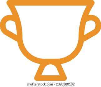 Golden cup, illustration, vector on a white background.