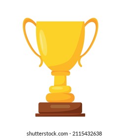 Golden cup. Reward. Vector cartoon illustration
