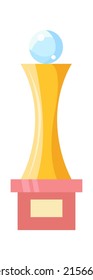 Golden Cup. Sport Winner Trophy. Vector illustration