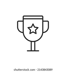 Golden cup thin line icon. Linear symbol. Vector illustration.