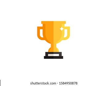 Golden cup trophy winner vector illustration. First place sport competition gold award