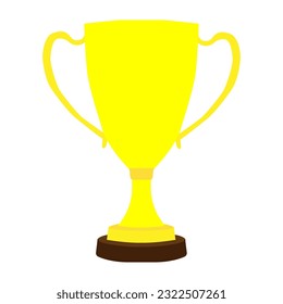 Golden cup. Vector illustration made on a white background and in a flat style