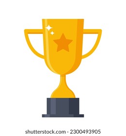Goldene Tasse - Vektorpreis. Gewinner-Trophäe, erster Preis.