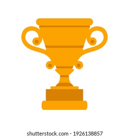 Golden cup vector success award shiny illustration. Sport gold achievement icon trophy prize celebration champion. Winner reward first place championship goblet symbol. Winning honour  goal icon