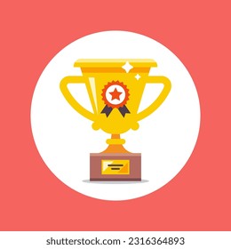 copa de oro del ganador. ilustración vectorial plana.