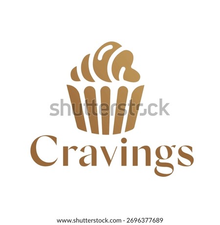 Golden Cupcake Cravings Logo for Bakery Branding