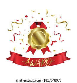 Golden cups award for winners and others sport trophy. Golden reward and gold trophy for championship. Vector illustration