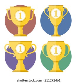 Golden cups, vector eps10 illustration