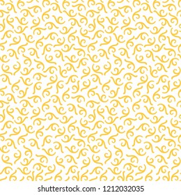 Golden curls seamless pattern, garden crops background, vector