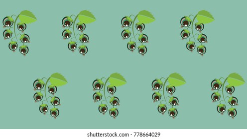 Golden current on a bluegreen  background, pattern
