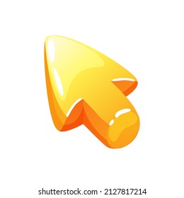 Cursor dorado o icono de flecha para uso informático.