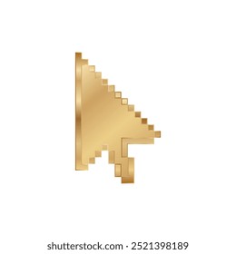Golden cursor for computer. Premium golden arrow for desktop.