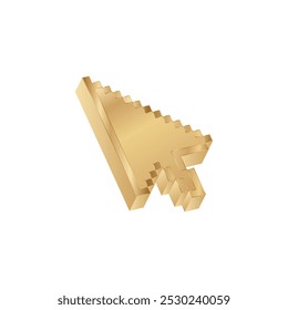 Golden cursor for computer. Premium golden arrow for desktop.