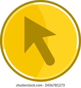 Golden cursor icon. Golden mouse icon.