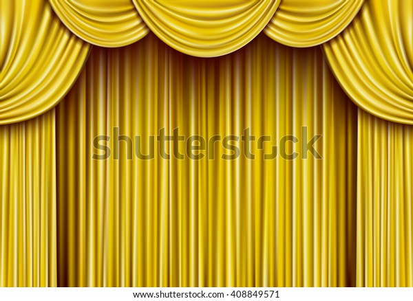 Golden Curtain Stock Vector (Royalty Free) 408849571 | Shutterstock