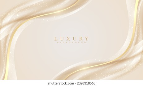 Golden curve line luxury background, Modern cover design. invitation card template concept. Vector illustration.