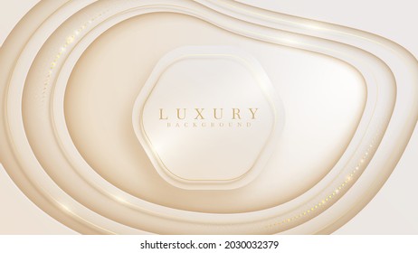 Golden curve line luxury background, Modern cover design. invitation card template concept. Vector illustration.