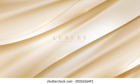 Golden curve line luxury background, Modern cover design. invitation card template concept. Vector illustration.