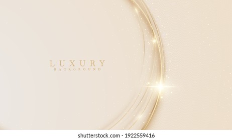 Golden curve luxury concept on cream background.