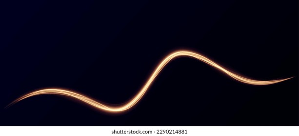 Golden curved light line png, rope, tape. Smooth festive gold line png with light effects. Element for your design, advertising, postcards, invitations, screensavers, websites, games.