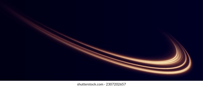 Golden curved light line, rope, tape. Smooth festive gold line png with light effects. Element for your design, advertising, postcards, invitations, screensavers, websites, games.