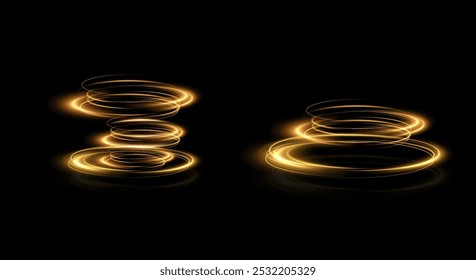 Linha de luz curva dourada, corda, fita. Png de linha de ouro festivo suave com efeitos de luz. Elemento para seu design, publicidade, cartões postais, convites, protetores de tela, sites, jogos.	
