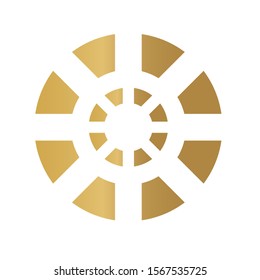 golden cut circle - vector illustration