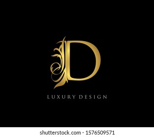 Golden D Luxury Logo Icon, Classy Letter Logo Design.