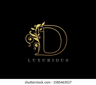 Golden D Luxury Logo Icon, Classy Letter Logo Design.