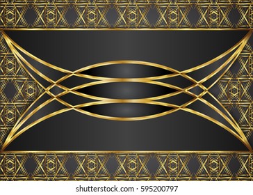 Golden and Dark abstract background.