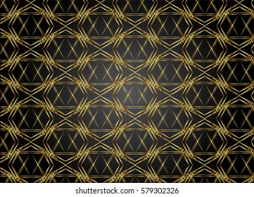 Golden and Dark pattern vintage backgrounds for design.