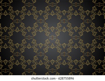 Golden and Dark pattern vintage backgrounds for design.