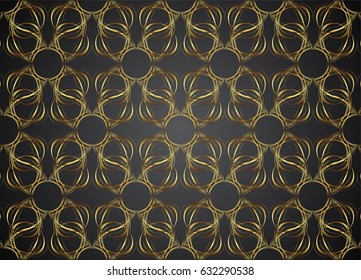 Golden and Dark pattern vintage backgrounds for design.
