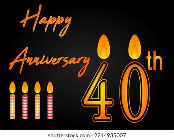 golden and dark theme 40th birthday greeting card