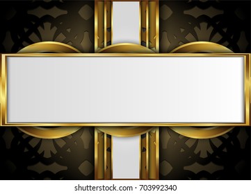 Golden and dark vector background.Blank for message or text.