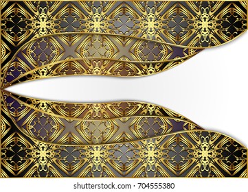 Golden and dark vector background.Blank for message or text.
