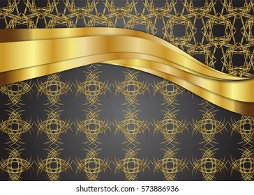 Golden and dark vintage background. Blank for message or text.Certificate.