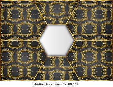 Golden and Dark vintage background. Blank for message or text.
