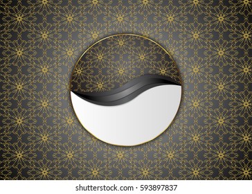 Golden and Dark vintage background. Blank for message or text.