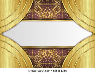 Golden and Dark vintage Background.blank for message or text.