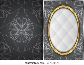 Golden and Dark vintage pattern.blank for message or text.