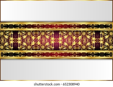 Golden and Dark vintage pattern.blank for message or text.