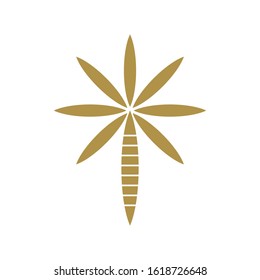 Golden Dates Tree logo design vector
