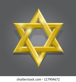 Golden David star, vector illustration