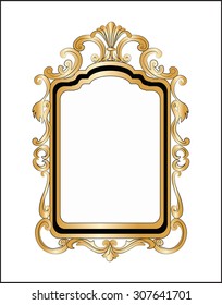 Golden Decor Mirror frame. Vector