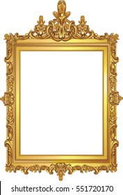 Golden Decor Mirror Frame. Vector