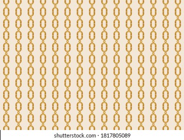 Golden decorative baroque chains on beige background. EPS10 Illustration.