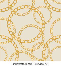 Golden decorative  baroque chains on beige background.EPS10 Illustration.