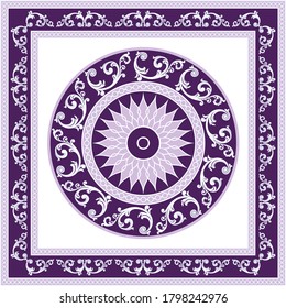 Golden decorative baroque pattern with chain on white background.EPS10 Illustration.
